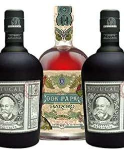 Geschenkset: Botucal Reserva Exclusiva Rum und Don Papa Rum, 40% vol., 3×0,7l + 2 Glas-Trinkhalme