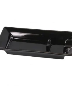 Cigarrenascher Keramik schwarz 1 Ablage 9,2 x 18,3 cm