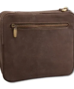 Pfeifentasche 6er Leder Nubuk braun Köcher 20x17x5.5