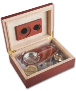 Humidor Set rot mit Ascher und Cigarrenabschneider