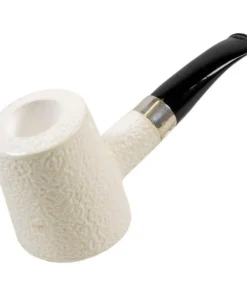 Meerschaumpfeife Block Poker rustik mit Silberring