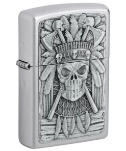 ZIPPO satiniern Indian Skull 2007659