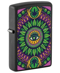 ZIPPO schwarz matt Cannabis Pattern Design 60006550