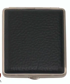 Zigarettenetui Kunstleder VH 18er King Size schwarz grob genarbt Gummi