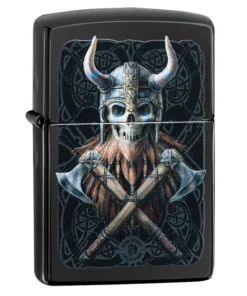 ZIPPO schwarz poliert Anne Stokes Skull Warrior 60005094