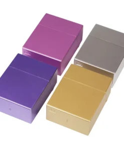 Zigarettenbox Kunststoff 30er ohne Steg metallic bunt sortiert