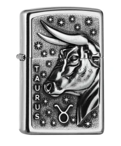 ZIPPO Street chrom Taurus Emblem Tierkreiszeichen 2006501
