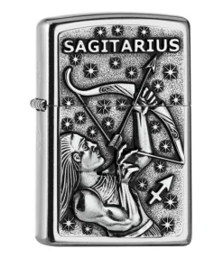 ZIPPO Street chrom Sagitarius Emblem Tierkreiszeichen 2006505