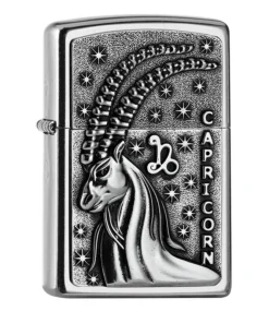 ZIPPO Street chrom Capricorn Emblem Tierkreiszeichen 2006506