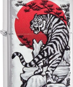 Zippo chrom gebürstet color Japan Tiger