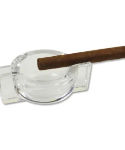 Cigarrenascher Glas mit 2 Ablagen 12,5 x 9 cm