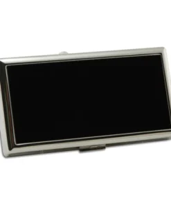 Zigarettenetui Metall 12er PEARL schwarz/silber 100 mm mit Clip