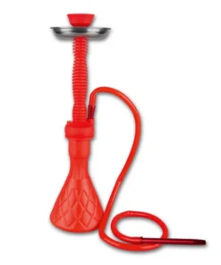 Wasserpfeife Silikon rot 1 Anschluss 47 cm