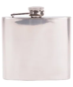 Personalisierter Flachmann aus Edelstahl-Chrom, gebürstet, 150ml + Gravur