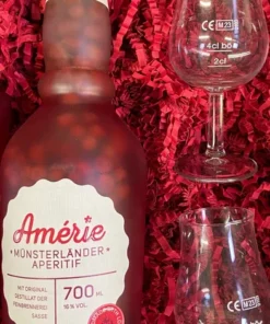 Geschenkset: Sasse Amerie Münsterländer Aperitif 16% vol., 0,7l + 2 Gläser
