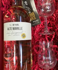 Birkenhof Brand Alte Marille 40% vol., 1l + 2 Gläser Geschenkset