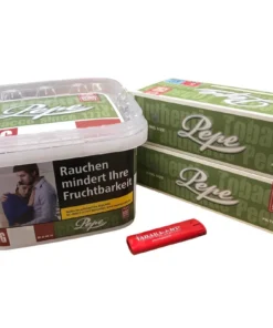 PEPE Rich Green Volumen Tabak 170g + 400 Pepe Hülsen + Feuerzeug