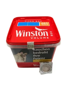 Winston Volumen Red Titan Box Zigarettentabak +1x Tabakbefeuchterstein