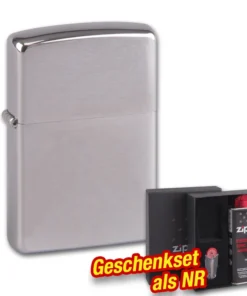 ZIPPO Set / Zippo chrom gebürstet + Geschenkset als NR