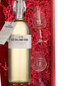 Geschenkset: Birkenhof Brand Williamsbirne 40% vol., 1l + 2 Gläser Geschenkset
