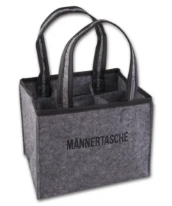 Flaschenträger Stickerei Männertasche für 6 Flaschen TBH 18x16x23 cm