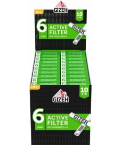 GIZEH Black Active Filter 6mm 20×10 Stück
