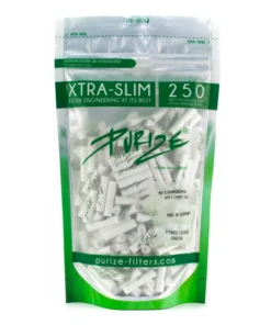 PURIZE Xtra Slim Ø 6 mm Aktivkohle weiß 250 Stück