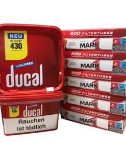 2x DUCAL Volume Cigarette Tobacco Eimer 155g + 1000 Mark1 Hülsen