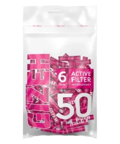 GIZEH Pink Aktive Filter 6mm 1×50 Stück