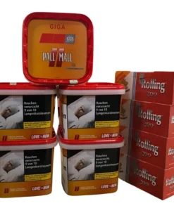 5x PALL MALL Allround Red Maxi Box 310g+ 1200 Rolling Big Pack Hülsen