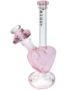 Bong Glas GHODT Herz rose/klar 35 cm Schliff 18,8 mm