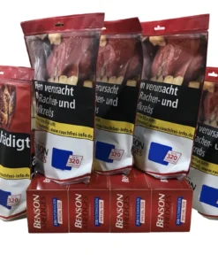 5x BENSON & HEDGES Volumen Red 125g Beutel + 1000 Benson&Hedges Hülsen