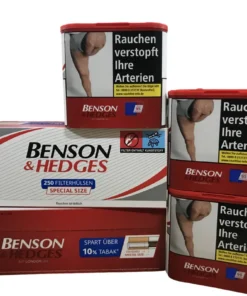 3x BENSON & HEDGES Volumen 38g Dose + 500 Benson&Hedges Hülsen