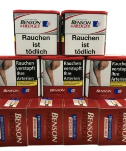 5x BENSON & HEDGES Volumen Red 38g Dose + 1000 Benson&Hedges Hülsen