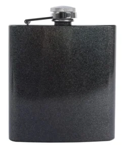 Taschenflasche/Flachmann Edelstahl grau/rainbow Effekt 6 oz