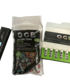 1x OCB Activ Tips Slim 7mm Limited Edition + 1x OCB Schwarz Premium Long Slim + 8 Activ’Tips 7 mm + 1x OCB Premium Long Slim