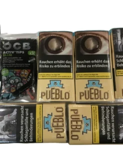 5x PUEBLO Pouch + 1x OCB Activ’Tips Slim 7mm Limited Edition + 2x OCB Schwarz Premium Long Slim