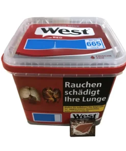 WEST Red Volume Tobacco 265g + Tabakbefeuchterstein (BRAUN)