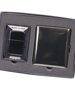 Zippo Ebony mit Zigaretten Etui