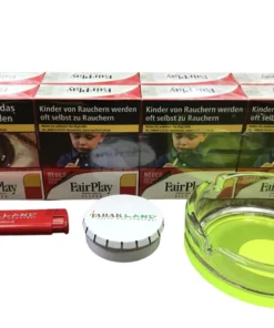 FAIR PLAY Filter XXXL 9,90 Euro (8×27) + Feuerzeug + Tabakascher + Glasascher