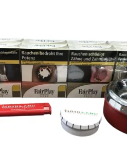 FAIR PLAY Gold XXXL 9,90 Euro (8×28) + Feuerzeug + Tabakascher + Schleuderascher