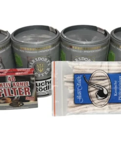 4 Dosen Käpt’n Barsdorf Bester Bright Virginia (Silver) 160g + Pfeifenreiniger 100er Jean Claude + 40er Ermuri Pfeifenfilter