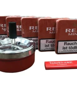 5 Stück VILLIGER Red Mini Filter (Vanilla) + Schleuderascher + Feuerzeug