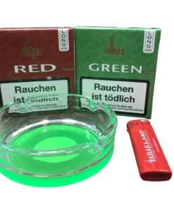 VILLIGER Red Filter Long + VILLIGER Green Filter Long + Glasascher + Feuerzeug