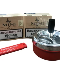 VILLIGER Mini SUMATRA + VILLIGER Mini BRASIL + Schleuderascher + Feuerzeug