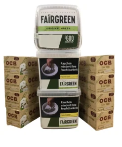3 x Fairgreen Volumen Tabak 270g + 2000 OCB Organic Hülsen