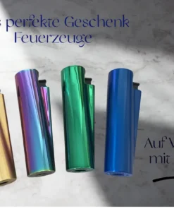 Einwegfeuerzeug Stein CLIPPER Metal Cover MIX 4 Stück