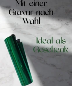 Einwegfeuerzeug Stein CLIPPER Metal Cover Grün 1 Stück