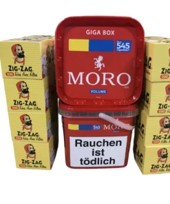 2x Moro Giga Box Volumen 245g + 2000 Zig-Zag Hülsen