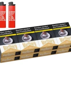 MARLBORO Crafted Gold 10,00 Euro (8×26) 2 Marlboro Crafted Feuerzeuge